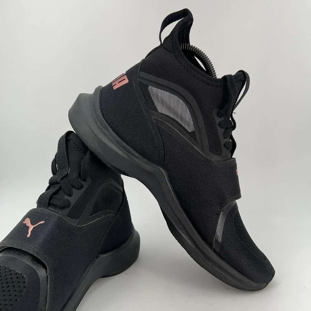 PUMA Ignite Shoes Womens Size 9 Black Mesh Mid Top Training Sneakers 190818 05